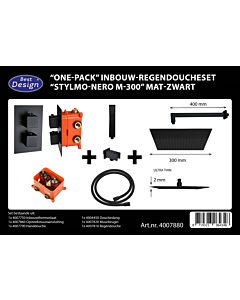 Best Design One Pack regendoucheset Stylmo Nero M Ø 300 mm mat zwart